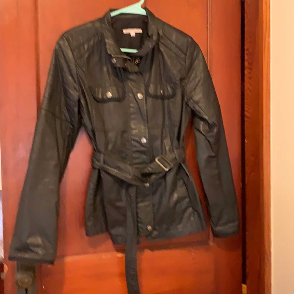 Belted waxed jacket